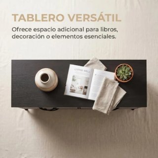 Cajonera tela y metal gris/marrón