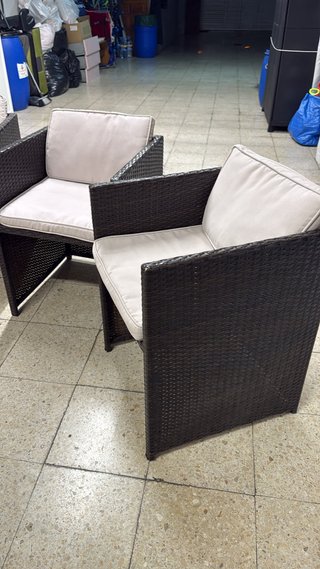 4 Sillas Mimbre Exterior + cojines