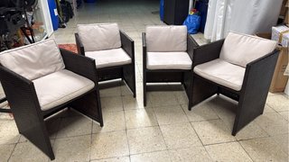 4 Sillas Mimbre Exterior + cojines
