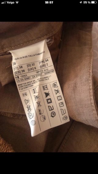 Pantalón corto lino Benetton marrón