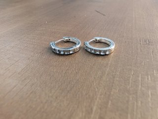 Orecchini cerchio acciaio inox con zirconi