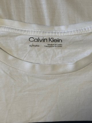 Calvin Klein camiseta blanca logo azul XL