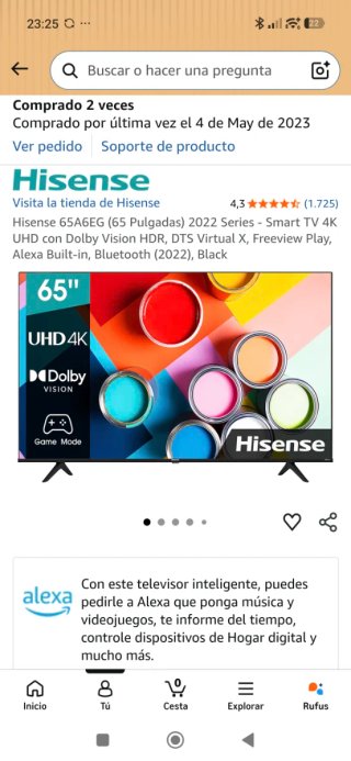 Televisor Hisense 65 Negro