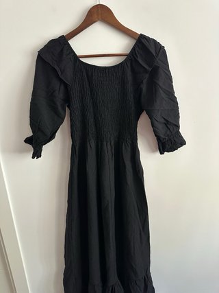 Vestido Negro Mulaya Talla M Nido Abeja