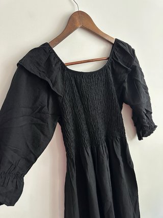 Vestido Negro Mulaya Talla M Nido Abeja