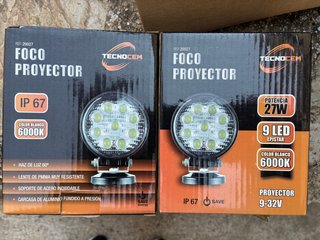 Focos LED 27W 4x4 Todoterreno Quad Tractor 6000K