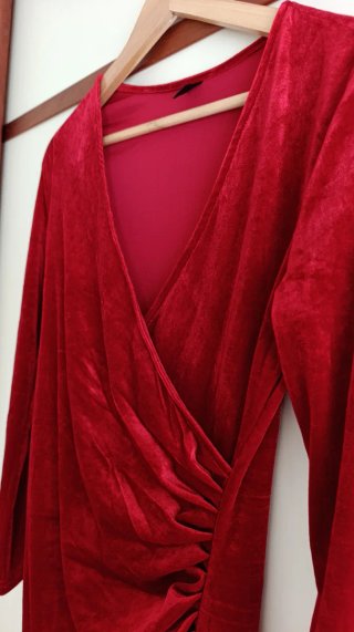 Vestido corto terciopelo rojo