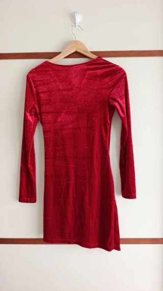 Vestido corto terciopelo rojo