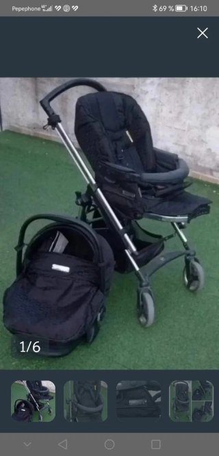 Cochecito y cuco bebé muñeco Berenguer