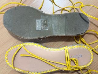 Sandalias BEBO amarillas con cordones talla 37