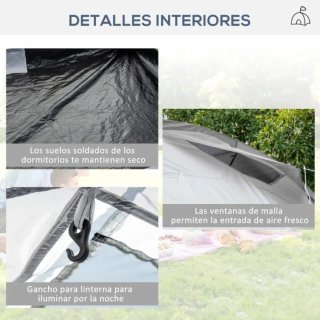 Tienda de campaña familiar gris