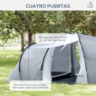 Tienda de campaña familiar gris