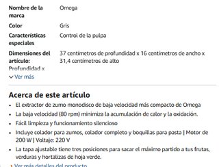 Licuadora Omega CNC82 - Bajo RPM