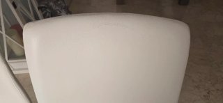 4 Sillas Comedor Polipiel Blanca + fundas