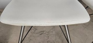 4 Sillas Comedor Polipiel Blanca + fundas