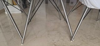 4 Sillas Comedor Polipiel Blanca + fundas