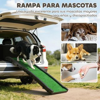 Rampa Perro Coche Plegable 155cm Césped Artificial