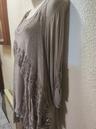 Vestido Talla Única Marrón/Gris