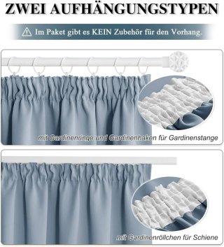 Cortina Opaca Termica Azul 245x200 RIEL solo