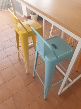 Conjunto Mesa Terraza Madera y Metal