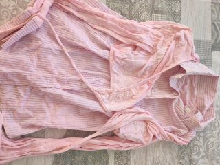 Camisa cruzada rosa con lazada