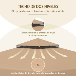 Techo cenador repuesto 3x3m beige