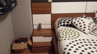 Dormitorio completo 150x190 nogal y laca blanca