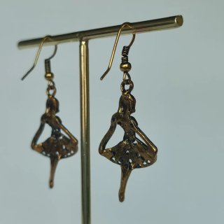 Pendientes Bailarina Dorados y Rosas