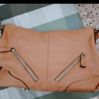 Bolso de hombro piel auténtica marrón claro