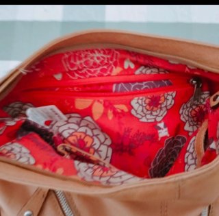 Bolso de hombro piel auténtica marrón claro