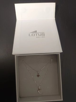 Collar Lotus Plata Luna y Estrella