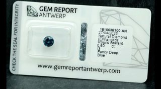 Diamante Natural 0.60ct Fancy Deep Blue