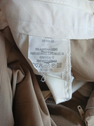 Pantalones de traje beige talla 56
