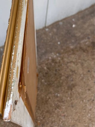 Espejo vintage rectangular dorado marco ornamental