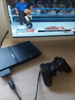 PS2 Slim Mando, Tarjeta y Juego WWE