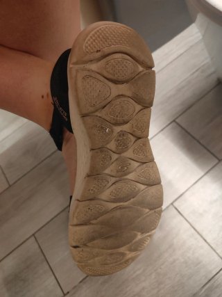 Sandalias Skechers Negras Mujer