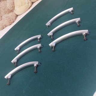 6 Tiradores para Muebles Plateados