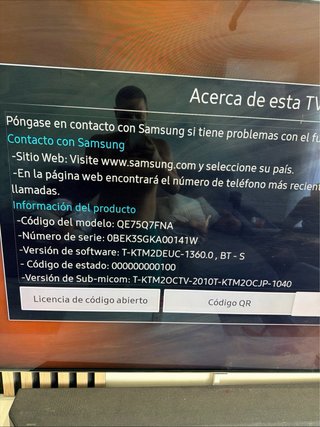 TV Samsung 75 pulgadas 75Q7FN QLED