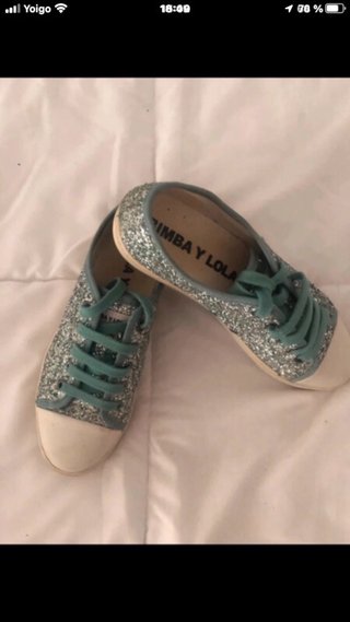 Zapatillas Bimba y Lola Plata y Turquesa