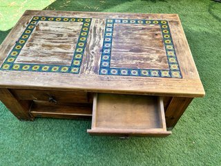 Mesa baja estilo mexicano madera