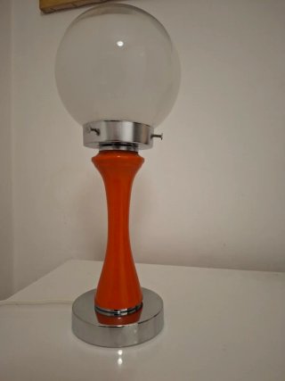 Lampada vintage arancio e argento