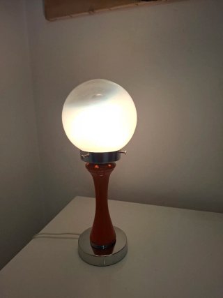 Lampada vintage arancio e argento