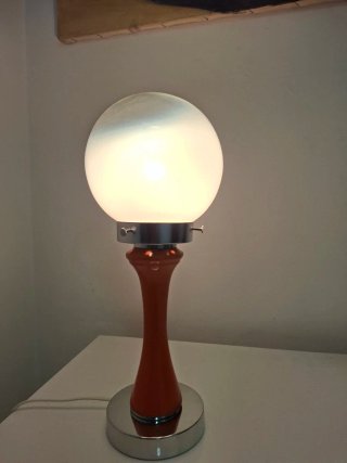 Lampada vintage arancio e argento