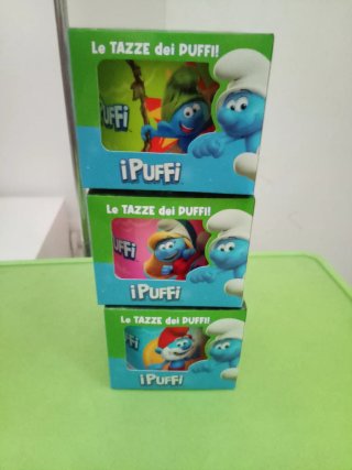 Lotto 3 Tazze Puffi Ceramica