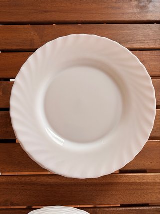 Vajilla 24 platos blancos porcelana