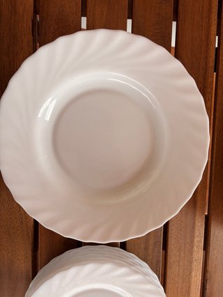 Vajilla 24 platos blancos porcelana