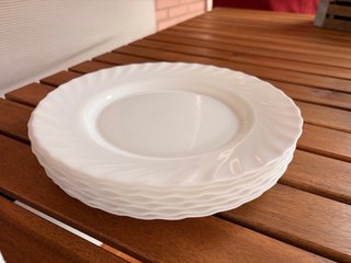Vajilla 24 platos blancos porcelana