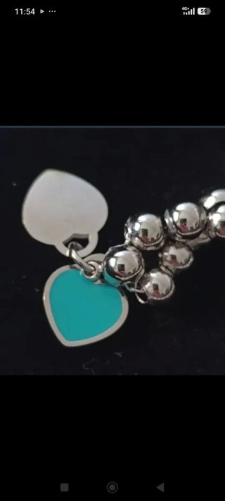 Pulsera Tiffany & Co. Corazones Azul Plata