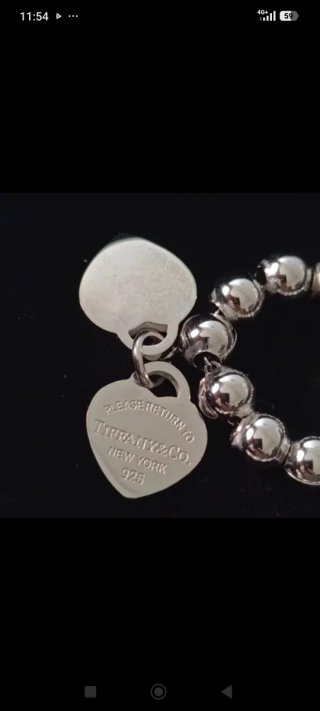 Pulsera Tiffany & Co. Corazones Azul Plata