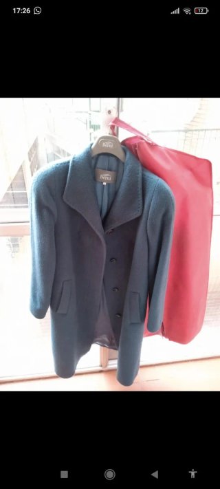 Abrigo lana virgen Mohair azul